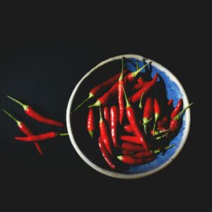 bowl on red chilies