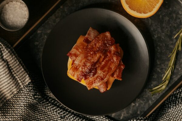 fried food on black ceramic plate